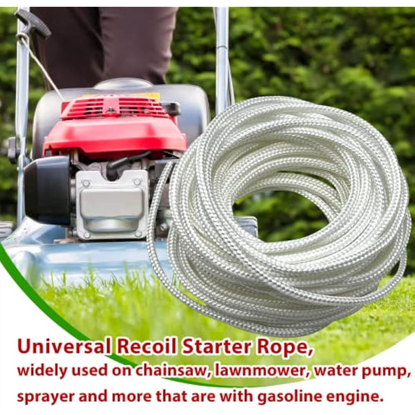 10 Meters 4.0mm Recoil Pull Cord for Lawnmower Chainsaw Recoil Starter Rope Gas Engine Pull Starter Replacement