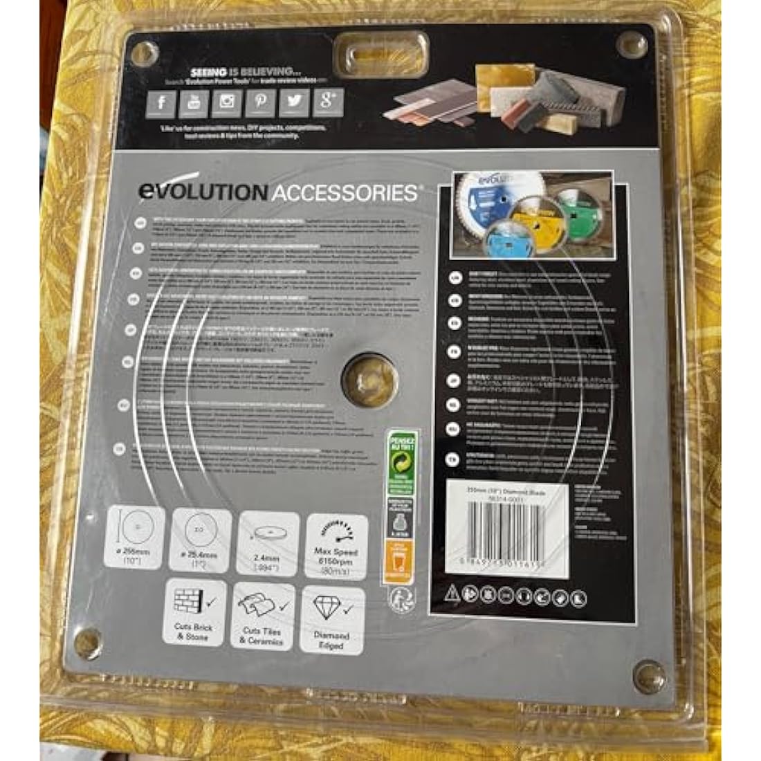 Evolution Power Tools RAGEBLADE255DIAMOND Diamond Blade, 255 mm