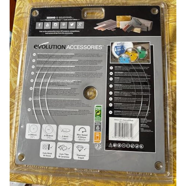 Evolution Power Tools RAGEBLADE255DIAMOND Diamond Blade, 255 mm