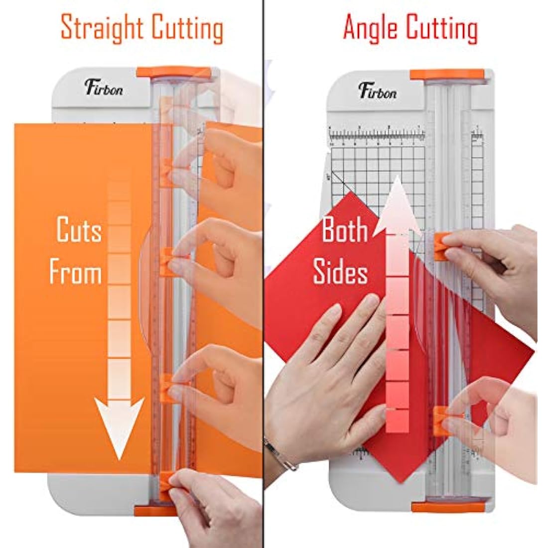 Firbon A4 Paper Cutter 12 Inch Titanium Paper Trimmer Scrapbooking Tool with Automatic Security Safeguard and Side Ruler for Craft Paper, Coupon, Label and Cardstock (White)