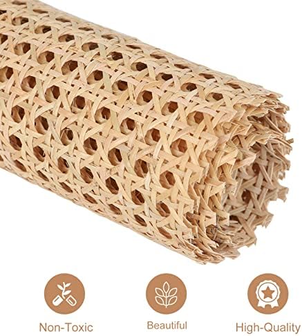 maxant Hessian Fabric Roll, Rattan Cane Webbing, Pressed Sheet, Woven for Furniture, Chair, Cabinet, Ceiling, Basket, Caning Material DIY Supplies (35 * 200cm), Brown