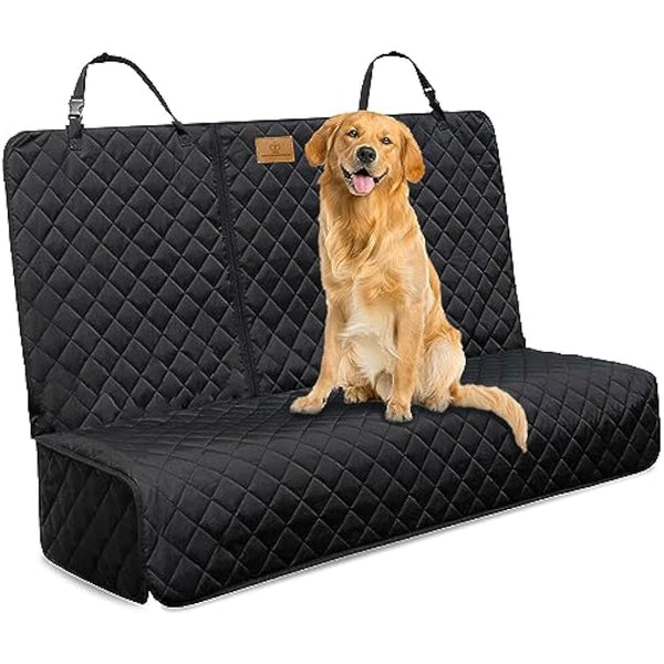 AMZPET Dog Car Seat Cover (Universal: 133cm) - Waterproof, Non-slip & Scratch-Proof - Not Isofix Compatible