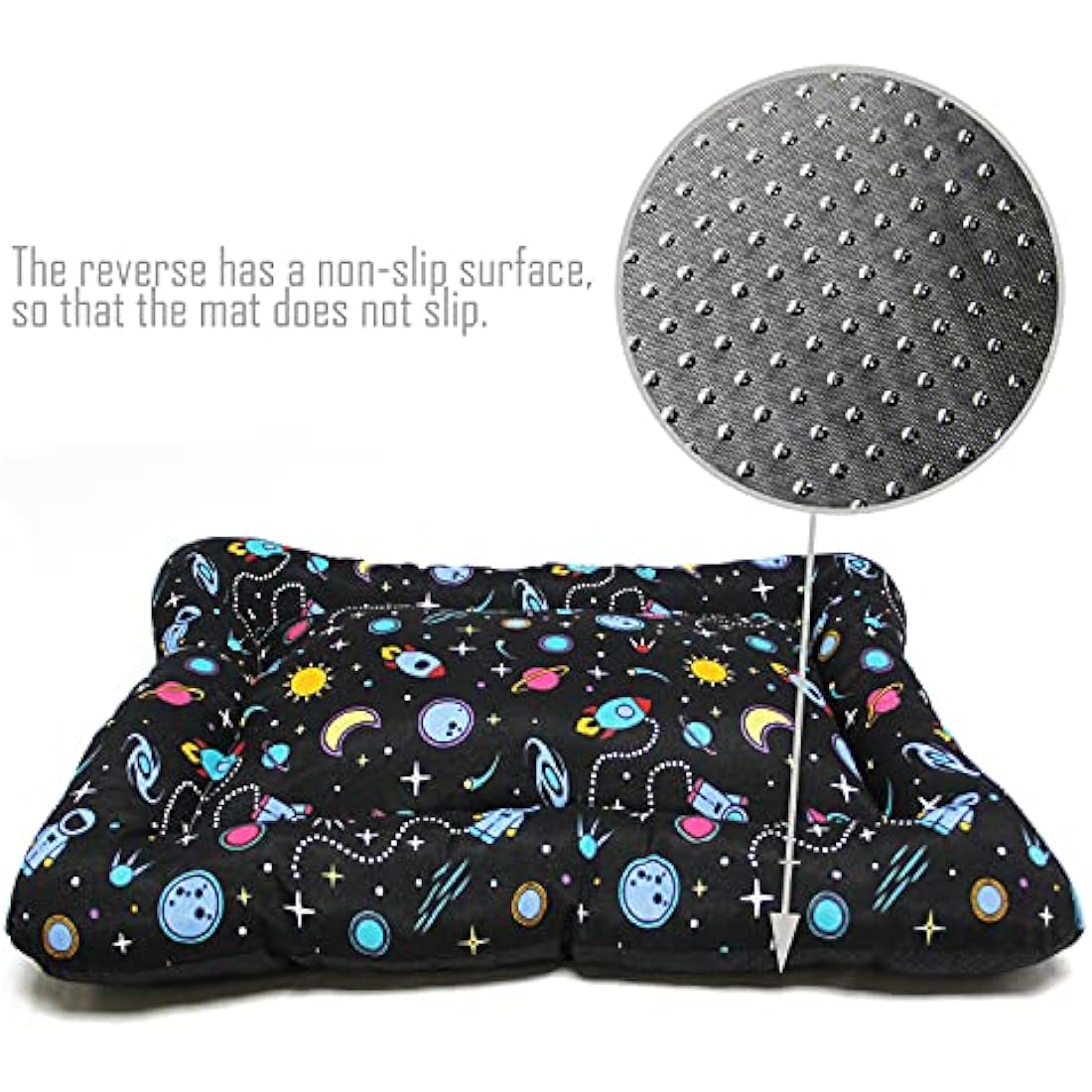 BPS BPS-14095UN Dog Cat Bed Pet Non Slip Mat S/M/L Portable Mattress Sofa Cushion Soft (M: 87 x 67 cm, Universe)