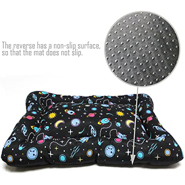 BPS BPS-14095UN Dog Cat Bed Pet Non Slip Mat S/M/L Portable Mattress Sofa Cushion Soft (M: 87 x 67 cm, Universe)