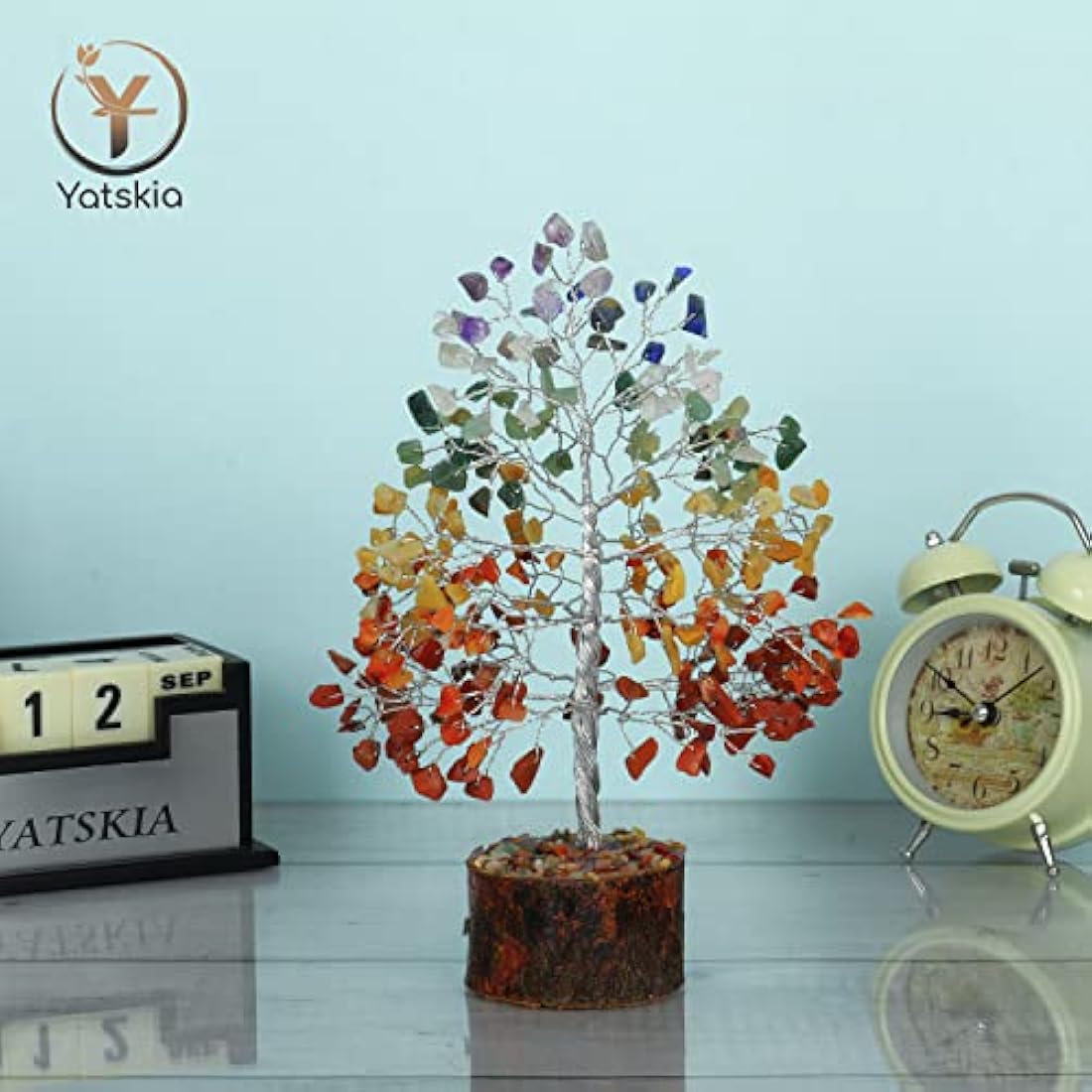 Chakra Tree of Life Decor - Crystal Tree - Spiritual Home Decor - Meditation Gifts with Chakra Stones