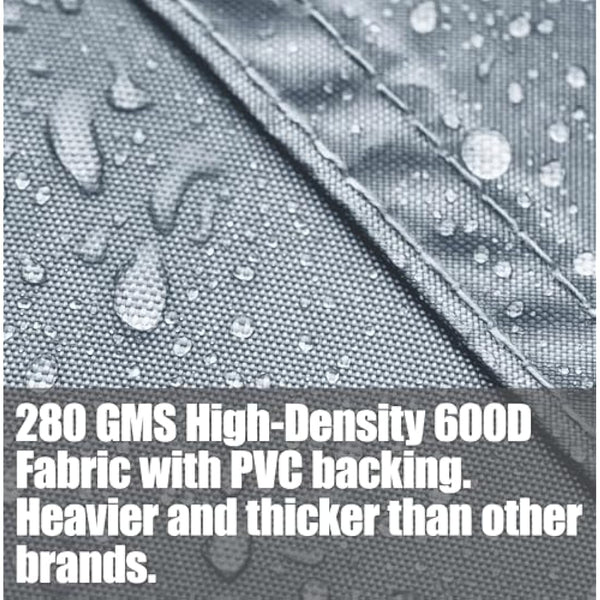 Kingsbridge Rectangular Garden Furniture Table Cover 600D Heavy Duty Fabric, Double Stitching, Waterproof, Anti UV, Breathable, Rip Proof, Grey Outdoor Patio Furniture Protector 170 x 100 x 75cm