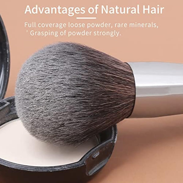 ENZO KEN Deluxe Natural Goat Hair Makeup Brush Set with Case, Makeup Brushes Set Professional, 24 Cosmetic Brushes, Wooden Makeup Brushes, Natural Bristle Makeup Brush.