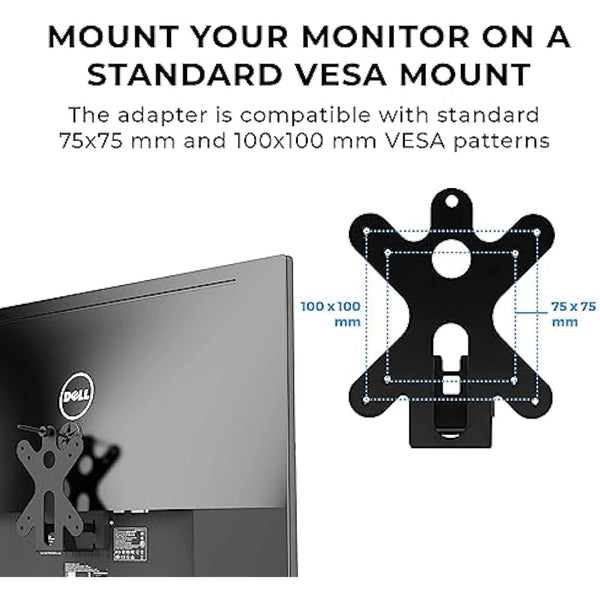 HumanCentric VESA Mount Adapter Compatible with Dell Monitors SE2416HX, SE2717HX, SE2717HR, SE2717H, S2216M, S2216H, SE2716H, SE2216H, SE2417HG, SE2416H, S2216H, 75x75mm and 100x100mm Patterns