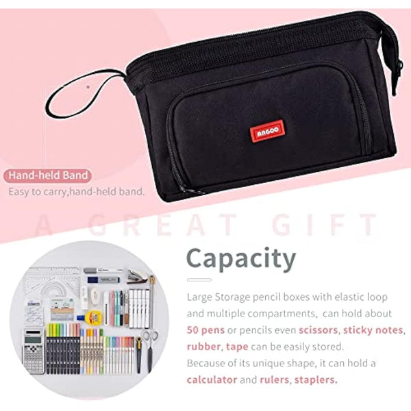 EASTHILL Pencil Case Large Capacity Pencil Pouch Handheld Pen Bag Cosmetic Portable Gift for Office School Teen Girl Boy Men Women Adult