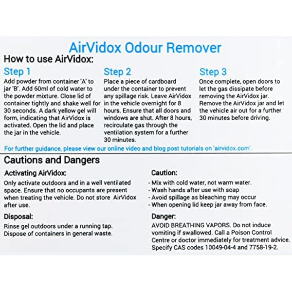 AirVidox Car Odour Eliminator | Removes smoke, dog, vomit odours and many more.