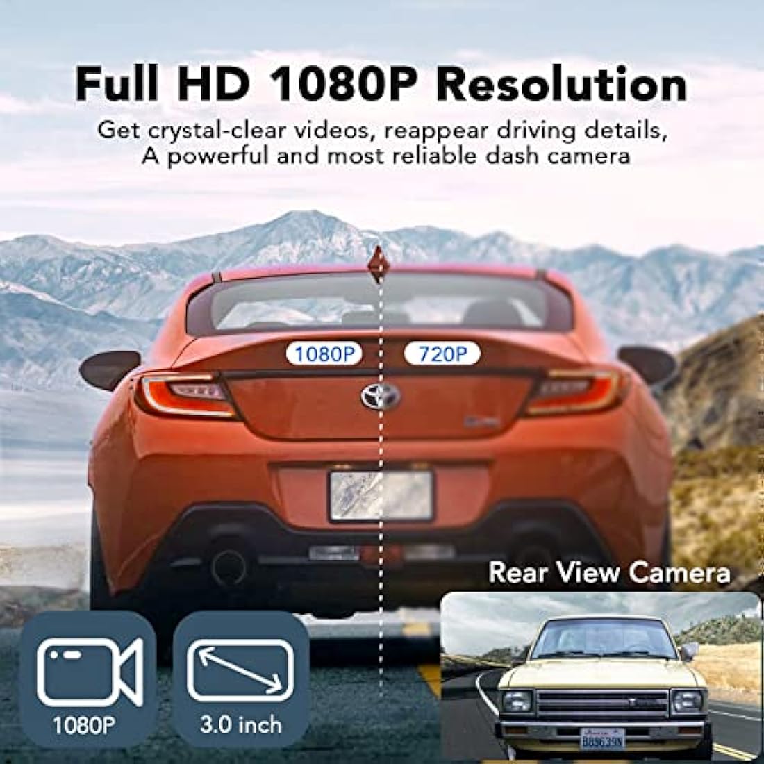 IBAYE Dash Cam Front and Rear, 1080P Full HD Dual Dashcam In Car Dual Dashboard Camera 170°Wide Angle HDR with 3.0" LCD Display Night Vision, Motion Detection, Parking Monitor, G-sensor