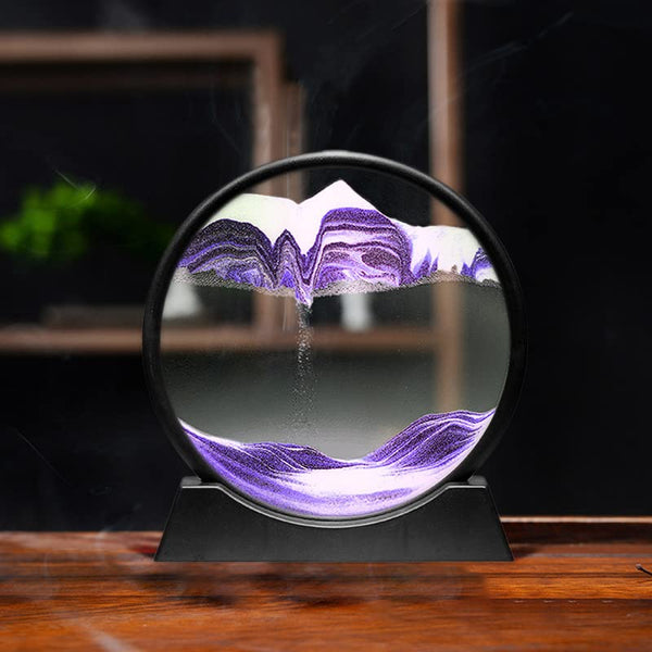 Arthink Moving Sand Art Picture,Liquid Motion 3D Sea Sandscape in Motion Display, Flowing Sand Frame Desktop Art Bookshelves Home Office Decoration(12 inch, Green)