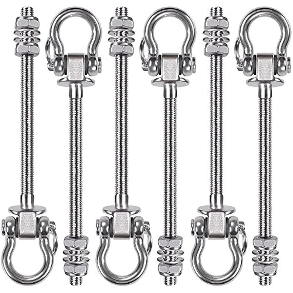 SELEWARE Antirust 304 Stainless Steel Swing Hammock Bolts, Swing Hangers Heavy Duty Hammock Hooks for Wood and Steel Beam Hammock, Porch Seat, Chair, Swing, Yoga (9.3"(235mm) Set of 6