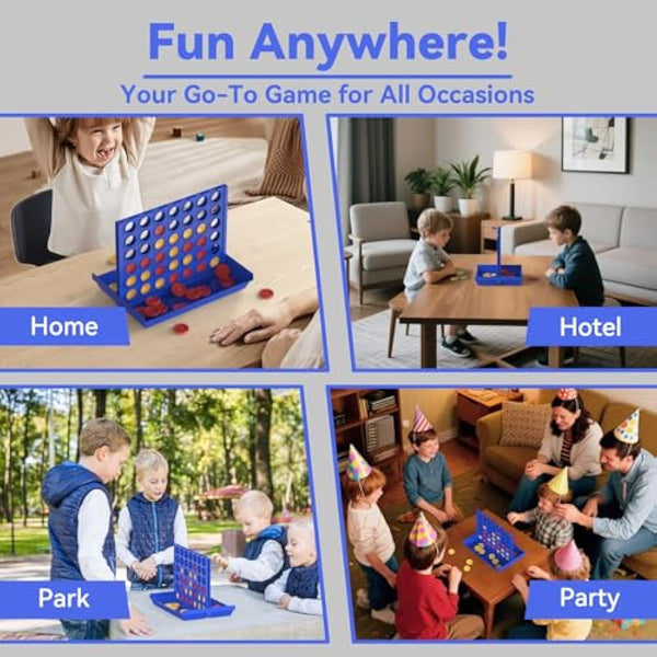 Pup Go 4 in a Row Classic Board Game for Kids Ages 3-8, 8.2 x 5.9 inches with 6 Spare Discs, Perfect Educational Family Toy for Boys & Girls, 2 Player Strategy Game, Foldable Design