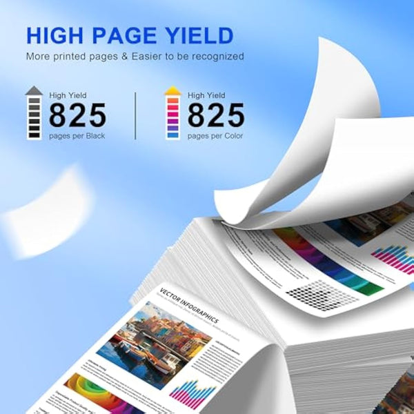 Gureef 912 XL 912XL Ink Cartridges Replacement for HP 912 XL Ink Cartridges Multipack with New Chip for HP OfficeJet Pro 8020 8022 8023 8024 8025 OfficeJet 8010 8012 8014 8015 Printer (4-Pack)