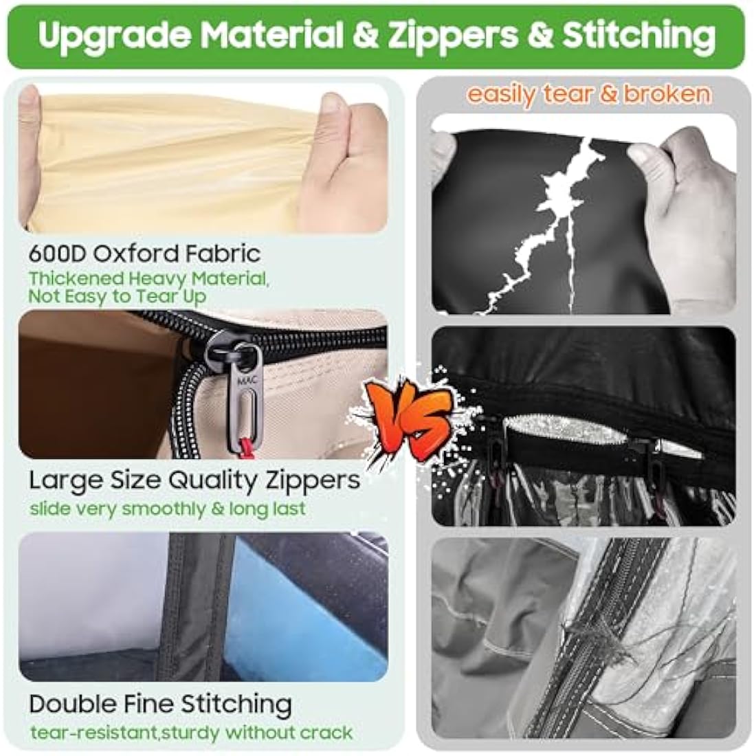 10L0L Deluxe Golf Cart Keep Warm Enclosure for 2 Passenger Club Car Precedent,600D Waterproof 4-Sided Protection Golf Buggy Cover,Roof up to 59" L (Beige