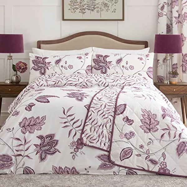 Dreams & Drapes Design - Samira - Quilted Bedspread - 200cm X 230cm in Plum