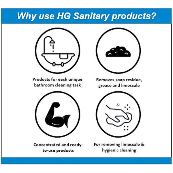 HG Toilet Renovation Cleaning Kit, Effective Bathroom & WC Cleaner, Cleans and Descales Toilet Bowl & Under Toilet Rim, Limescale & Stain Remover - 500ml (318006106)