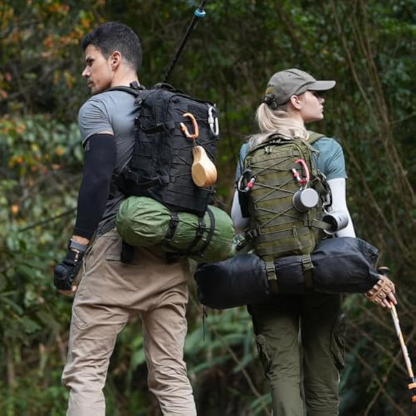 Explokit Tactical Backpack Military Rucksack 25L Molle Army Assault Pack Go Bag Water-repellent for School Travelling Hiking Hunting Camping Trekking (#02-Black)