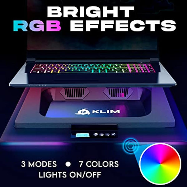 KLIM Everest Laptop Cooling Pad | New | Powerful Turbo-Fan 4300 RPM Laptop Cooler | Sealed Foam for Maximum Performance | Avoid Overheating and Protect Your Gaming Laptop | 14-17.3 in