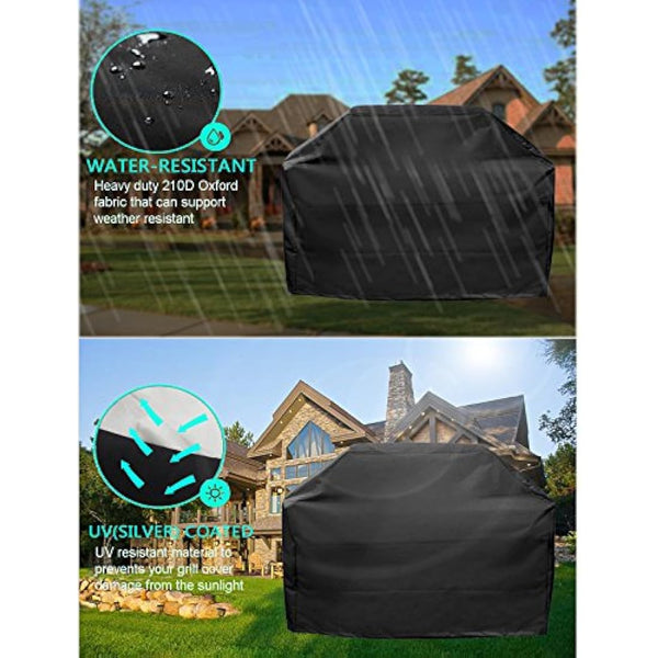 Barbecue Cover - Heavy Duty Waterproof Gas BBQ Grill Cover - 210D Oxford Fabric, Indoor Outdoor Rain Dust Protection with Storage Bag