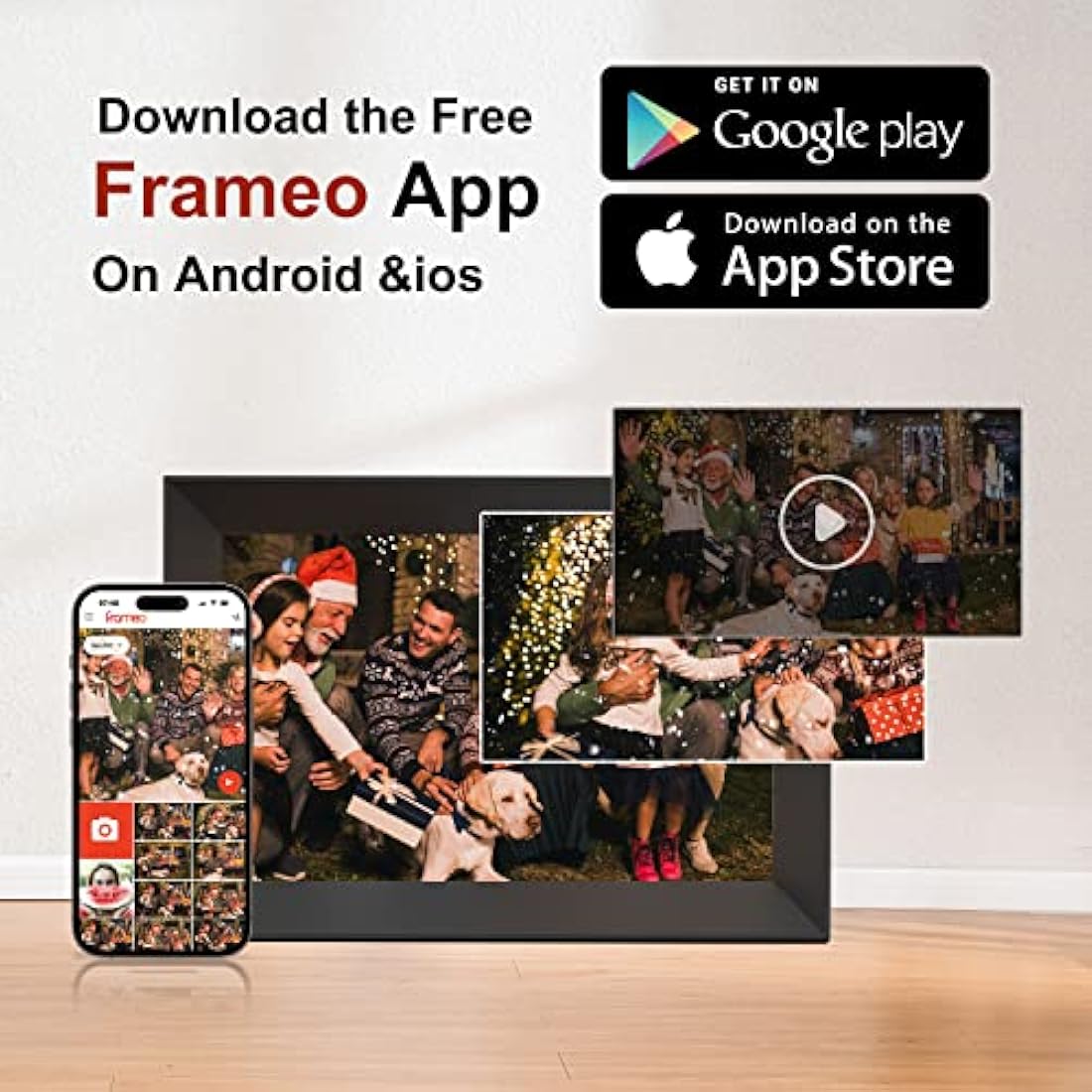Frameo 10.1 Inch WiFi Digital Photo Frame, 1280 x 800 HD IPS Touch Screen, 32GB Memory, Auto Rotate, Wall Mountable Share Moments Instantly via Frameo App from Anywhere