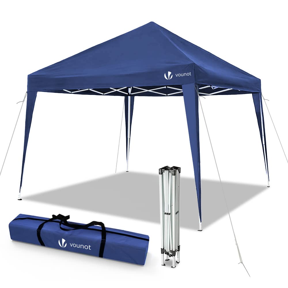 VOUNOT 3m x 3m Pop Up Gazebo with Sides & 4 Weight Bags & Carry Bag, Marquee Garden Party Tent Outdoor, Grey
