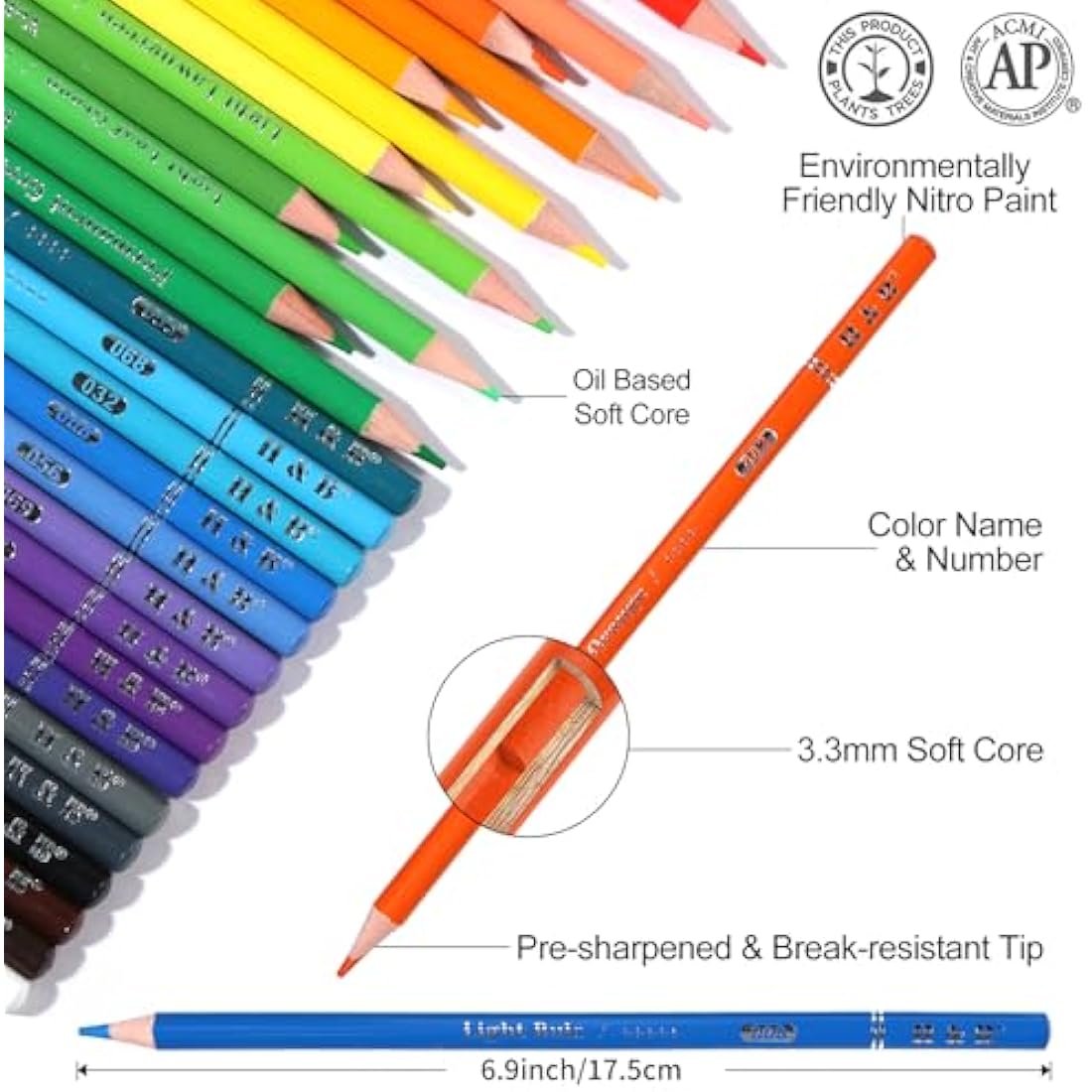 H & B Colouring Pencils Set 180 Oil Based Coloured Pencils Professional Colouring Pencils with Colouring Book Art Set for Beginners Adults Artists