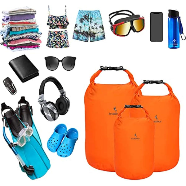 ioutdoor Waterproof Dry Bags Lightweight 2L/5L/10L/20L Keep Dry Clean, Dry Compression Sacks Small Large for Kayaking, Hiking, Swimming, Camping, Canoeing, Boating, Fishing