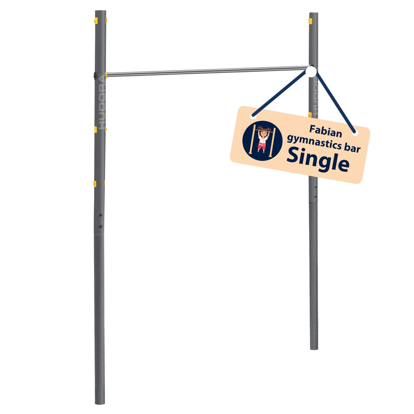 HUDORA Gymnastics Bar Fabian Standard/Pro - Single/double gymnastics bar for children & adults - 4 level height-adjustable gymnastics bar - Sturdy