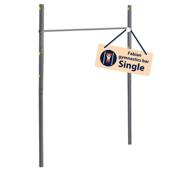 HUDORA Gymnastics Bar Fabian Standard/Pro - Single/double gymnastics bar for children & adults - 4 level height-adjustable gymnastics bar - Sturdy
