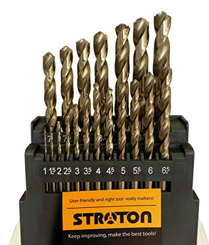 Metric M42 8% Cobalt Twist Drill Bits Set for Stainless Steel and Hard Metal (1mm-10mm/19pcs)
