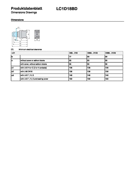 Schneider Electric, TeSys D contactor - 3P(3 NO) - AC-3 - <= 440 V 38 A - 230 V AC 50/60 Hz coil, LC1D38P7