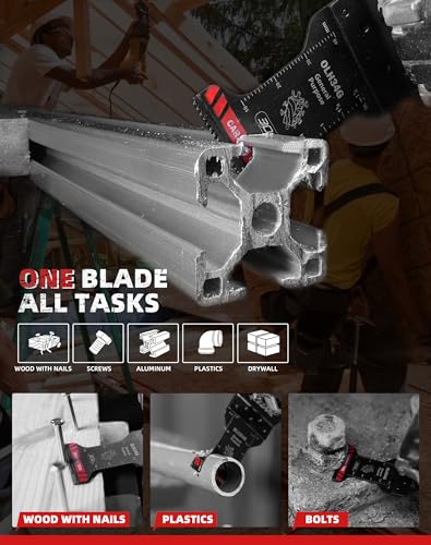 EZARC Carbide Oscillating Saw Accessories, General Purpose Multi Tool Accessories Quick Release for Metal, Nails, Wood, Plaster, Drywall and PVC, 3-Pack