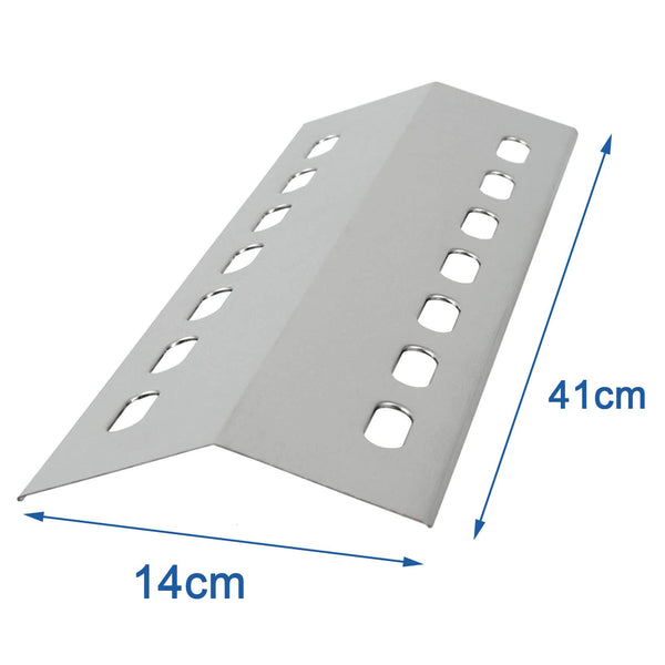 GriHero 4-Pack Stainless Steel Burner Cover for Weber, Charbroil, Kenmore, Outback Spectrum - 41 cm x 14 cm Flame Distributor BBQ Heat Plate Gas Grill
