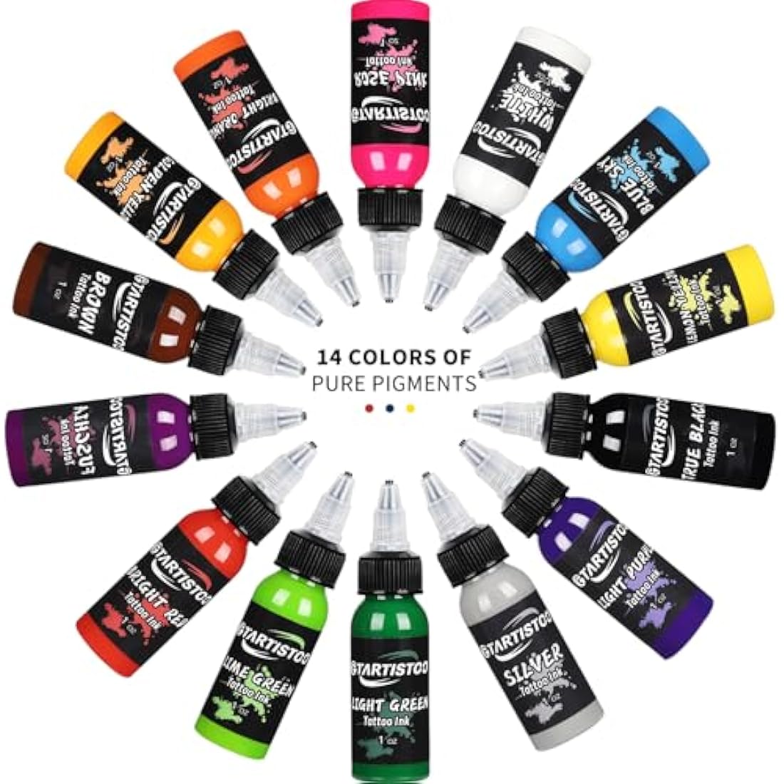 Ink Professional 1oz(14 Colors 30ml) Vegan-Friendly Pigment Ink Supplies