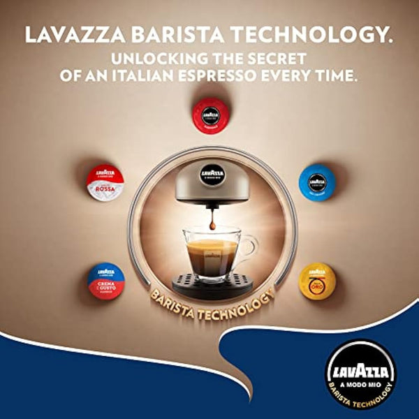 Lavazza, A Modo Mio Deséa Coffee Capsule Machine, Compatible with A Modo Mio Coffee Pods, Touch Interface, Sound Alerts, Automatic Shut-Off, Dishwasher-Safe Components, 1500W, 220-240V, White Cream