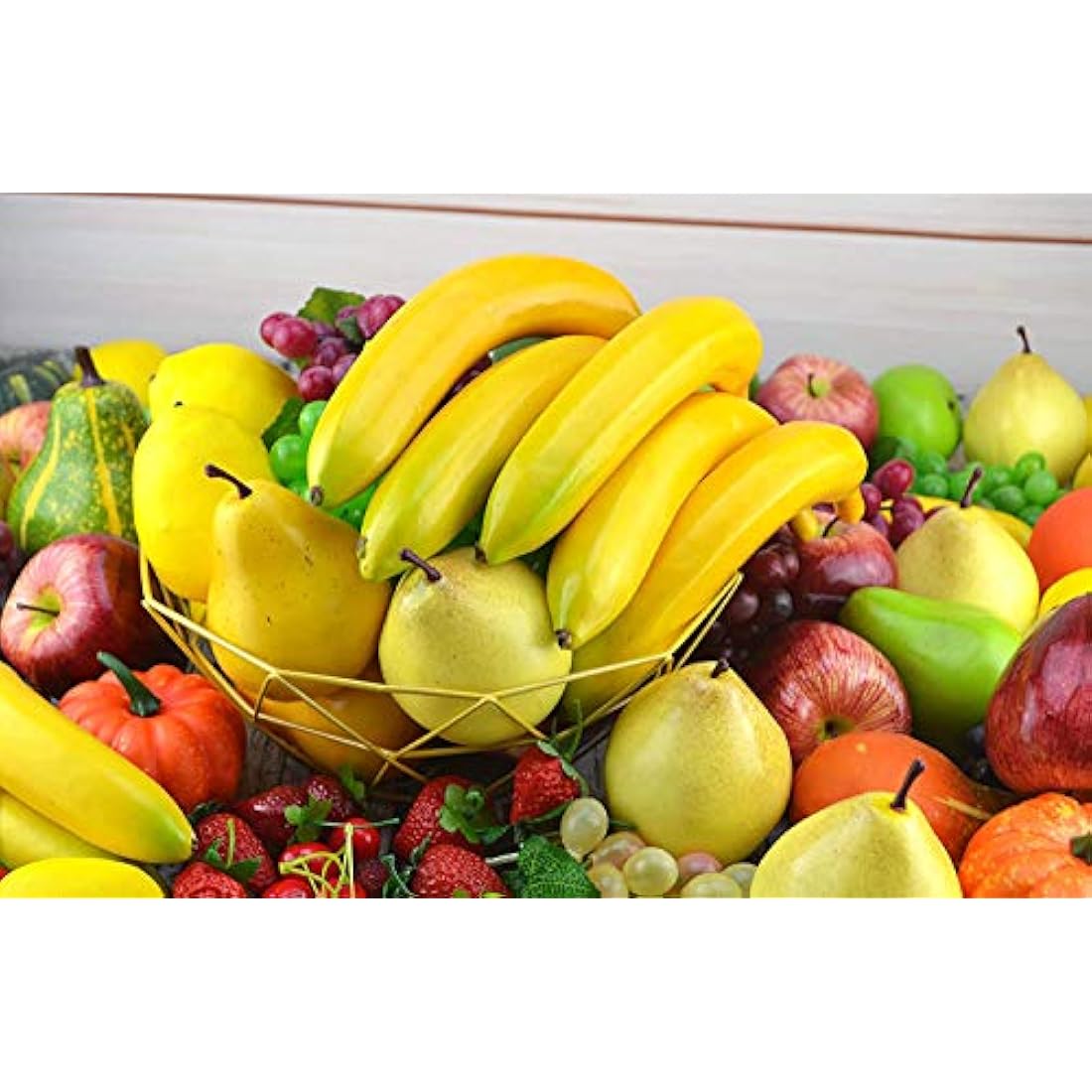 JEDFORE 6Pcs Fake Banana Simulation Artificial Lifelike Fake Fruit for Christmas Festival Home House Kitchen Wedding Party Photography Decoration