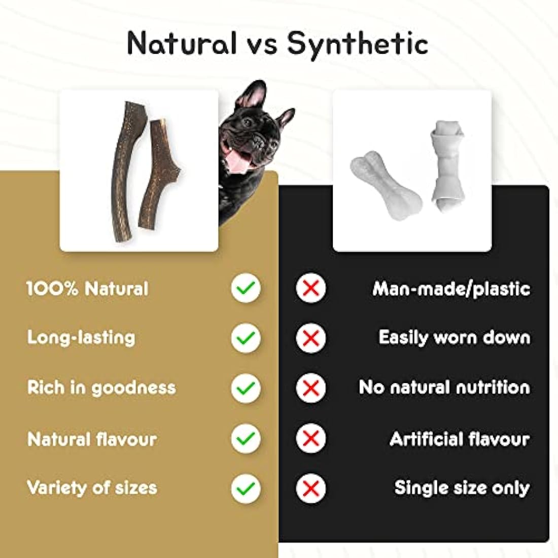 Ace Antlers Deer Antlers for Dogs (XXXXL 400-500g Piece) - Natural Dog Antler Chews for Chewing Satisfaction - 8 Sizes inc Small, Medium and Large Antlers for Puppies and Adult Dogs