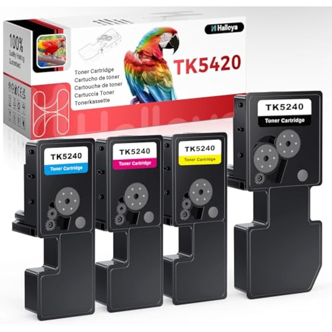 Halloya TK-5240 Toner Compatible for Kyocera TK 5240 TK5240 for Ecosys M5526cdw M5526cdn P5026cdw P5026cdn (Black Cyan Magenta Yellow, 4-Pack)