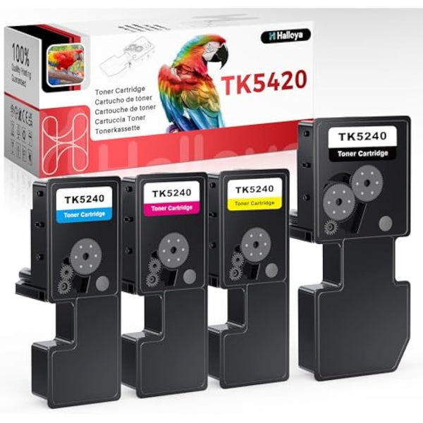 Halloya TK-5240 Toner Compatible for Kyocera TK 5240 TK5240 for Ecosys M5526cdw M5526cdn P5026cdw P5026cdn (Black Cyan Magenta Yellow, 4-Pack)