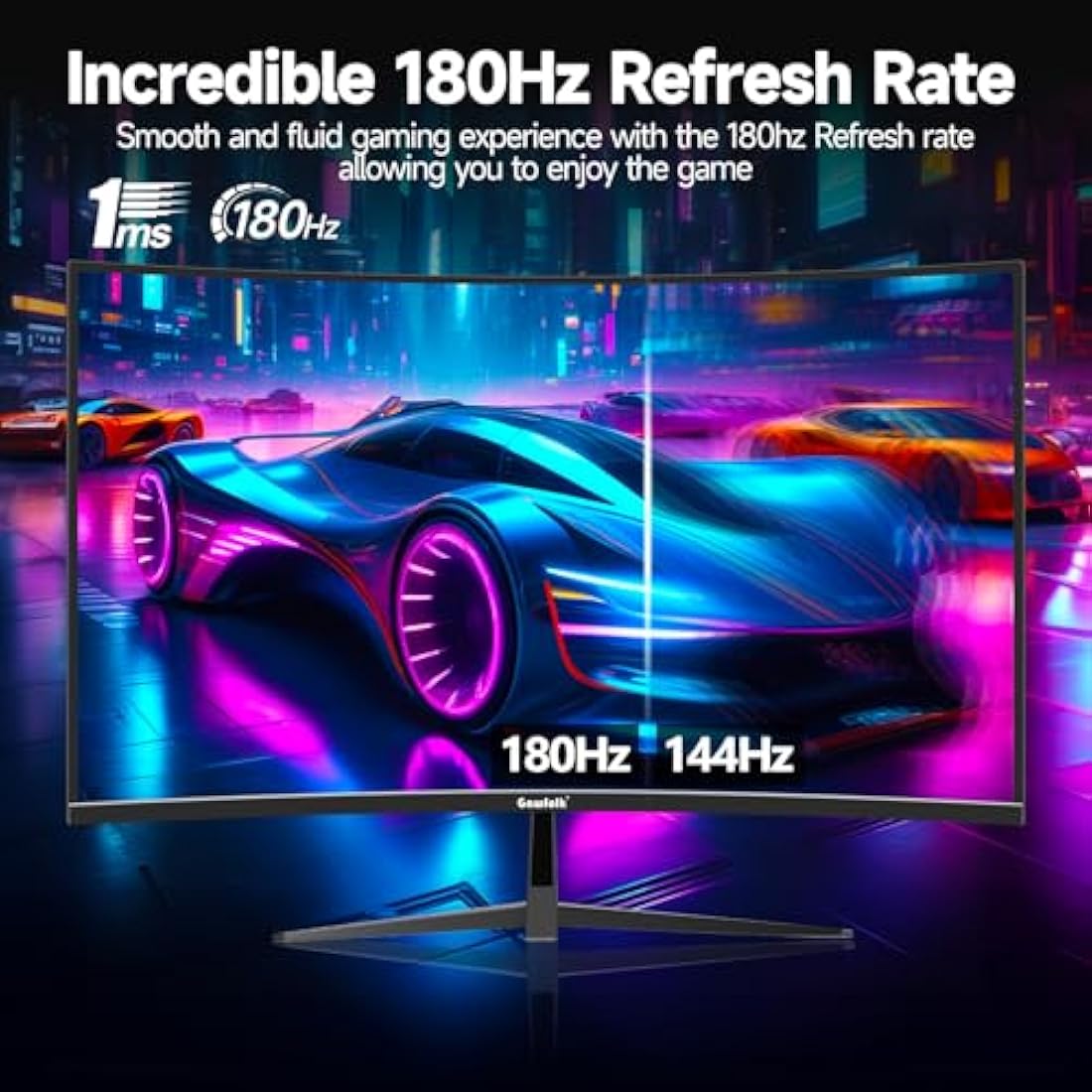 32 inch Gaming Monitor 1800R Curved Computer Monitors 165HZ/180HZ, FHD 1080p PC Monitors VA Screen for Home, Office and Dormitory