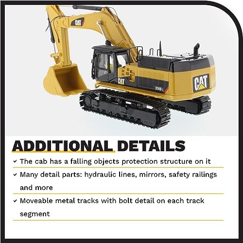 Diecast Masters 1:50 Caterpillar 374D L Excavator | High Line Series Cat Trucks & Construction Equipment | 1:50 Scale Model Diecast Collectible Model 85274