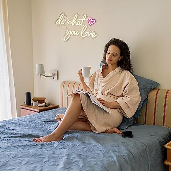 Do What You Love Neon Light Sign, Warm White Neon Signs for Wall Decor, Letter Led Sign with USB Powered for Bedroom, Livingroom, Study