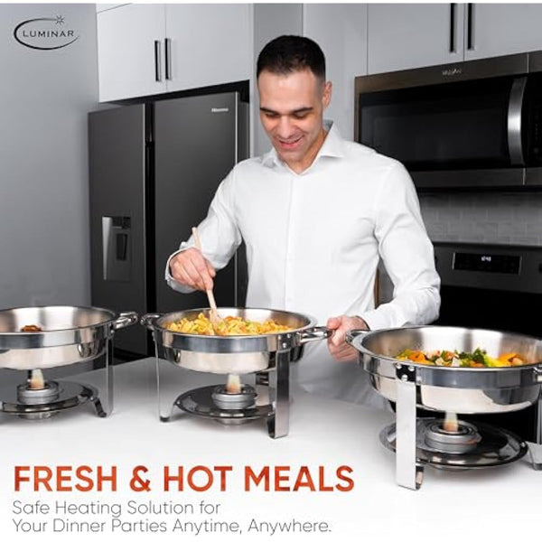 Luminar Resealable-Wick Chafing Fuel Cans, 24 Pack, 6 Hour - Premium Quality Burners for Food Warmers - No More Spills, Waste, or Hassle - Perfect for Convenient, and Long-Lasting Event Catering