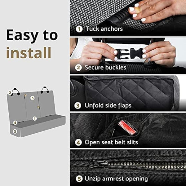 AMZPET ISOFIX Dog Car Seat Cover - Waterproof, Scratch-proof, Non-Slip, Washable (133 x 56 cm)