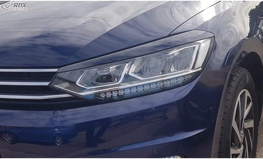 RDX Racedesign Head light spoilers compatible with Volkswagen Touran (5T) 2015- (LED) (ABS)