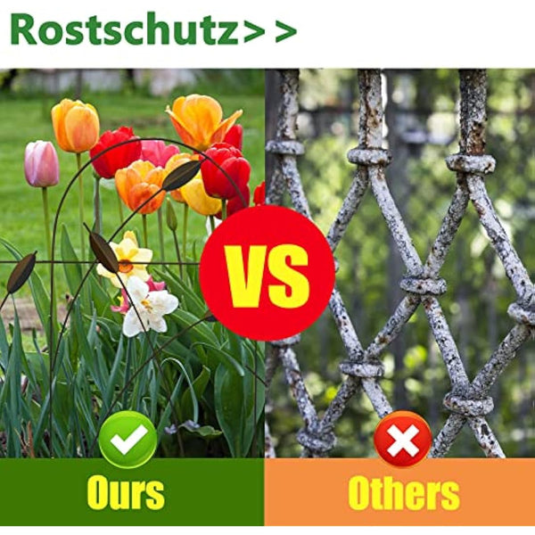 Thealyn Metal Decorative Garden Fence Panels, 82cm.H x 50cm.W (10 Panels, Total Length 4.9m) No Dig Fence Rustproof Wrought Iron Landscape Fencing for Flower Bed, Trees, Animal Barrier, Bronze