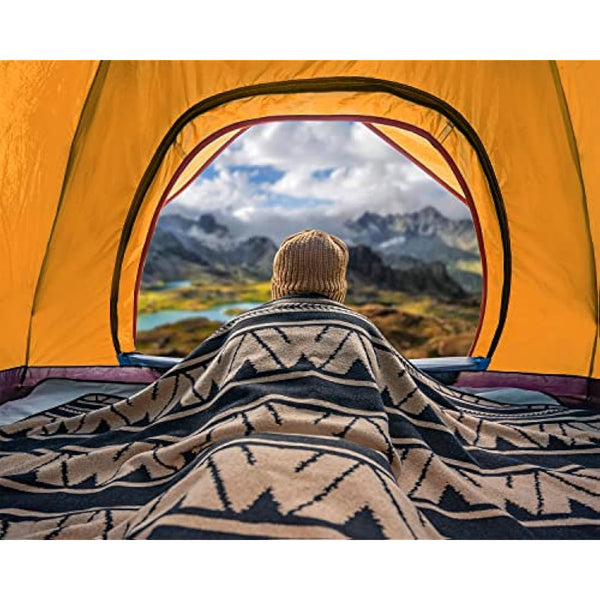 ACUSHLA Merino Wool Camping Blanket Soft Warm Thick Washable Large Outdoor Camping Travel Throw All Weather Sierra Khaki 200x160cm