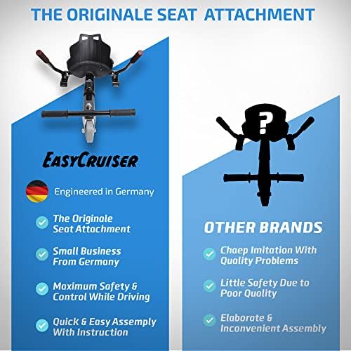 EasyCruiser - The Original Hoverboard Seat - Hoverboard with seat fits for 98% of all hoverboards 6.5-10 inch - Designed in Germany - Hoverkarts - Christmas gift for kids - Hovercart